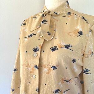 VINTAGE Desert Blooms Cream Blouse